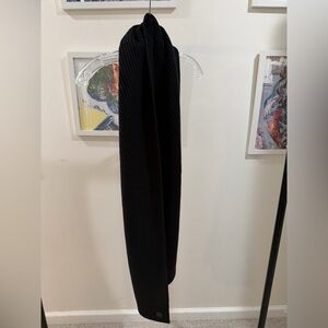 All Saints Black Traveling Rib Knit Scarf